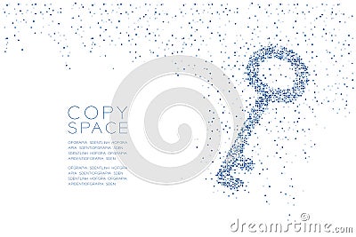 Abstract Geometric square box pattern Key shape, Security privacy concept design blue color illustration Vector Illustration