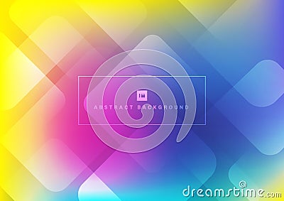 Abstract geometric square shape overlapping layers colorful background Vector Illustration