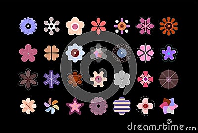 Abstract geometric style flowers Vector Illustration