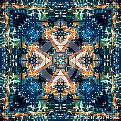 Abstract geometric symmetrical fractal pattern Stock Photo