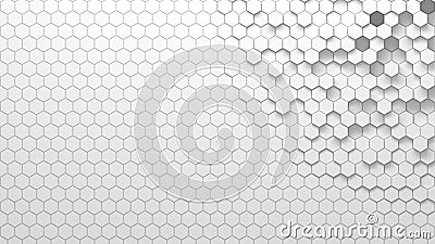 Abstract geometric texture of randomly extruded hexagons Cartoon Illustration