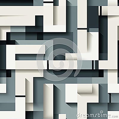 Abstract geometric tiled floor pattern with deconstructed objects (tiled) Stock Photo