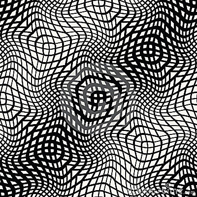 abstract geometric trippy black and white background pattern Vector Illustration