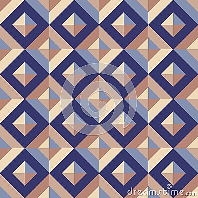 Abstract geometric vector background design. Graphic pattern seamless. Decorative mosaic ornament. Colored rhombus squares shapes Vector Illustration