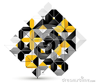 Abstract geometric vector background isolated, tech style engine looks like composition, innovate technology data information Vector Illustration