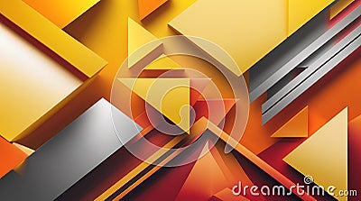 Abstract Geometric Vector Design with Colorful Triangles and 3D Pattern. Stock Photo