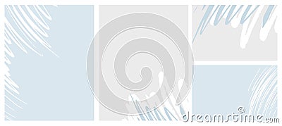 Irregular Hand Drawn Scribbles Isolated on a Light Blue and Light Gray Background. Vector Illustration