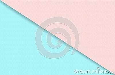 Abstract geometric water color paper background in soft pastel pink and blue trend colors with diagonal line. Stock Photo