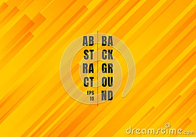 Abstract geometric yellow and orange diagonal stripes lines pattern modern style background Vector Illustration