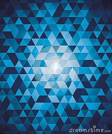 Abstract geometrical background with blue triangles Vector Illustration