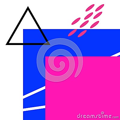 Abstract geometrical background. Bright colours, pink and blue Vector Illustration