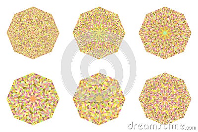 Abstract geometrical isolated tiled mosaic octagon polygon set Vector Illustration