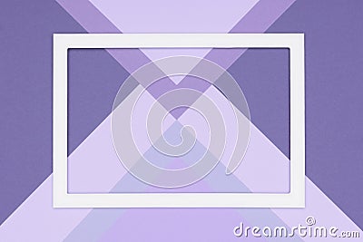 Abstract geometrical pastel purple and ultra violet paper flat lay background. Minimalism, geometry and symmetry template. Stock Photo