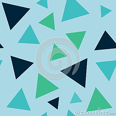 Abstract geometrical seamless pattern with triangles, blue and green colors Stock Photo