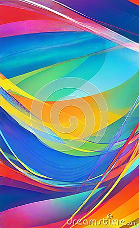 Abstract geometrical shapes colorful banner background. Color gradient background with dynamic wave line effect. Cartoon Illustration