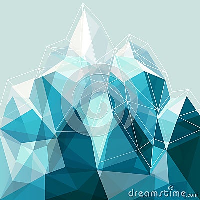 Abstract geometry blue mountain Vector Illustration