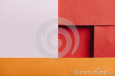 Abstract geometry color paper texture background with light and shadow. Minimal origami 3d modern design layout banner. Vivid Stock Photo