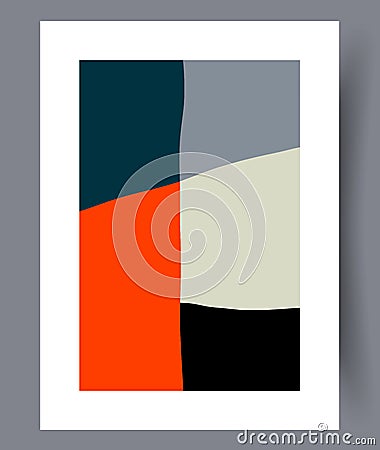 Abstract geometry colored postmodernism wall art print Vector Illustration