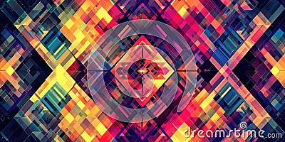 Abstract geometry colourful polygon shape repetitive pattern background. AIG51. Stock Photo