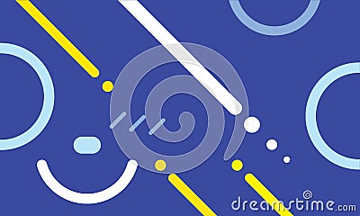 Abstract Geometry, a Historically Modern Style , blue background, flat wallpaper Vector Illustration