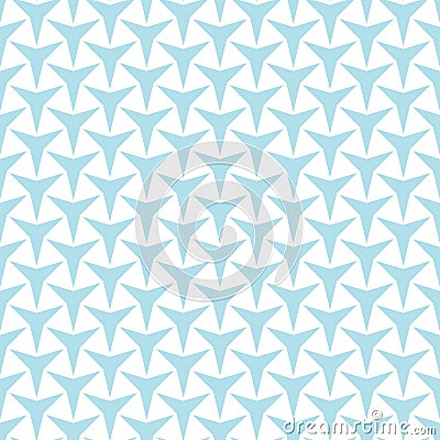 Abstract geometry light blue deco art three point star pattern Vector Illustration