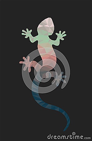 Abstract geometry polygonal Lizard. Low poly vector illustration Vector Illustration