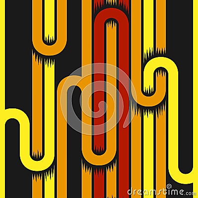 Abstract geometry stripped seamless pattern with curves. Vector Cartoon Illustration