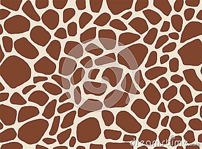 Abstract giraffe seamless pattern. Animal skin texture, cute modern geometric background, brown spots art print. Vector design Vector Illustration