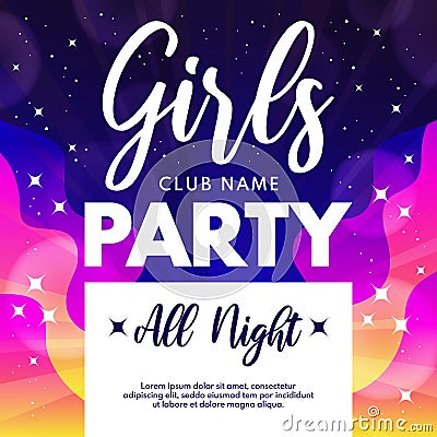 Abstract Girls Party vector background Vector Illustration