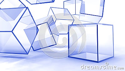 Abstract glass cubes Stock Photo