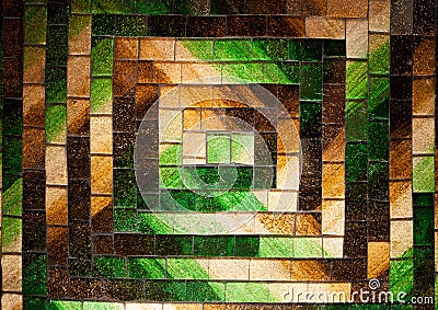 Abstract glass mosaic background green brown tone Stock Photo