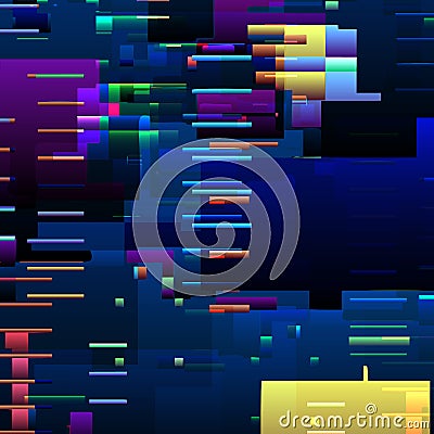 Abstract glitch background with colorful pixel error lines and graphic defects Vector Illustration