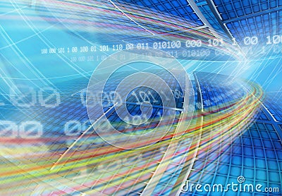 Abstract global technology background Cartoon Illustration