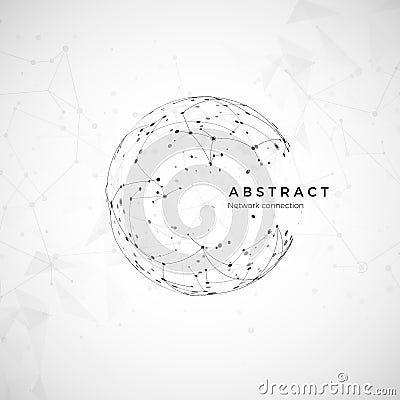 Abstract global web. Node and communication. Globe digital net modeling. Social computer structure. Vector Vector Illustration