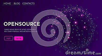 Abstract globe dotted sphere. Globalization, opensource and communication concept Vector Illustration