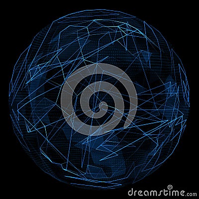 Abstract globe glow blue line Cartoon Illustration