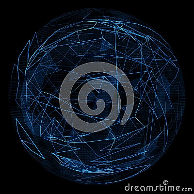 Abstract globe glow blue line Cartoon Illustration