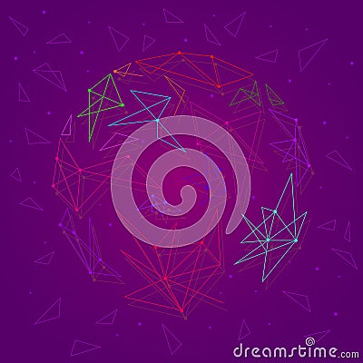 Abstract globe of lines and dots, connection structure Stock Photo