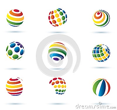 Abstract globe multicolor icons Vector Illustration