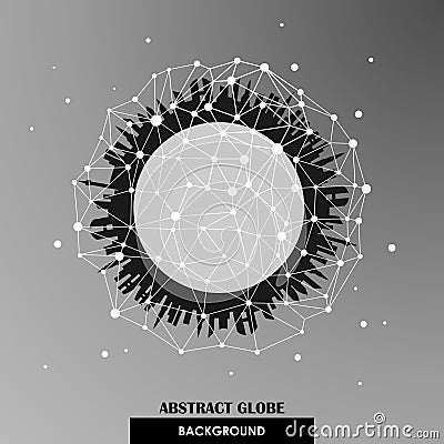 Abstract globe network connections vector backgrou Vector Illustration