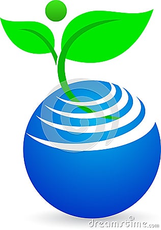 Abstract globe with plant Vector Illustration