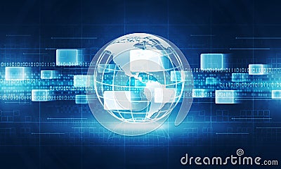 Abstract globe technology internet connection background Stock Photo