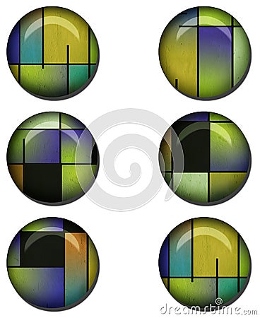 Abstract Glossy Button Set Stock Photo