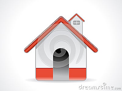 Abstract glossy home icon Vector Illustration