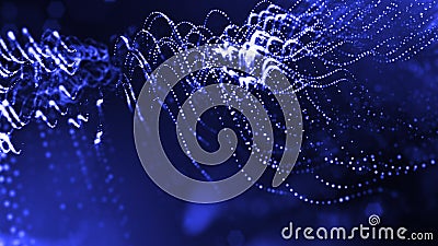 Abstract glow particles in air as science fiction microcosm or macro world or sci-fi. 3d render of abstract composition Stock Photo