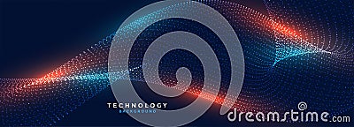 abstract and glowing digital web particle background design Vector Illustration