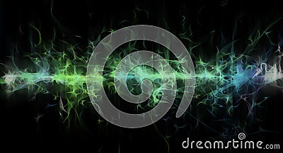 Abstract glowing green line - digital illustration background Stock Photo
