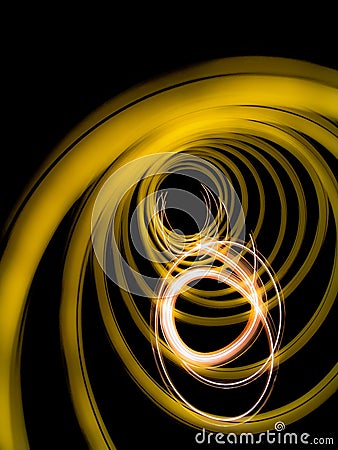 Light swirls on a black background, abstract Stock Photo