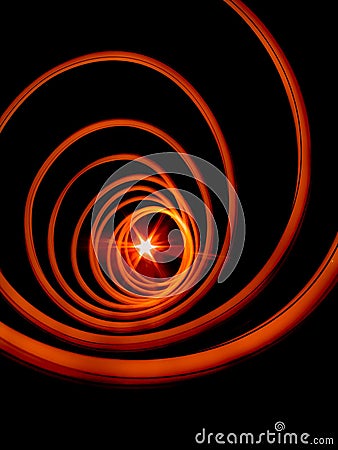 Light swirls on a black background, abstract Stock Photo