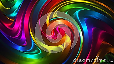 Abstract glowing multicolored swirl background. Concentric optical illusion. Abstract digital wave made of multi-colored Stock Photo